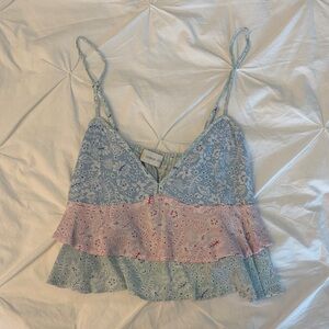 OCEAN DRIVE Floral Lace Layered Camisole Top
